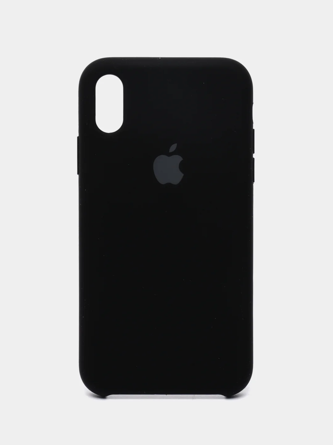 Черный чехол силиконовый Silicone Case iPhone XR, открытый низ