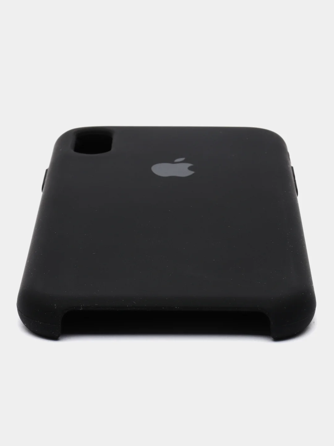 Черный чехол силиконовый Silicone Case iPhone XR, открытый низ