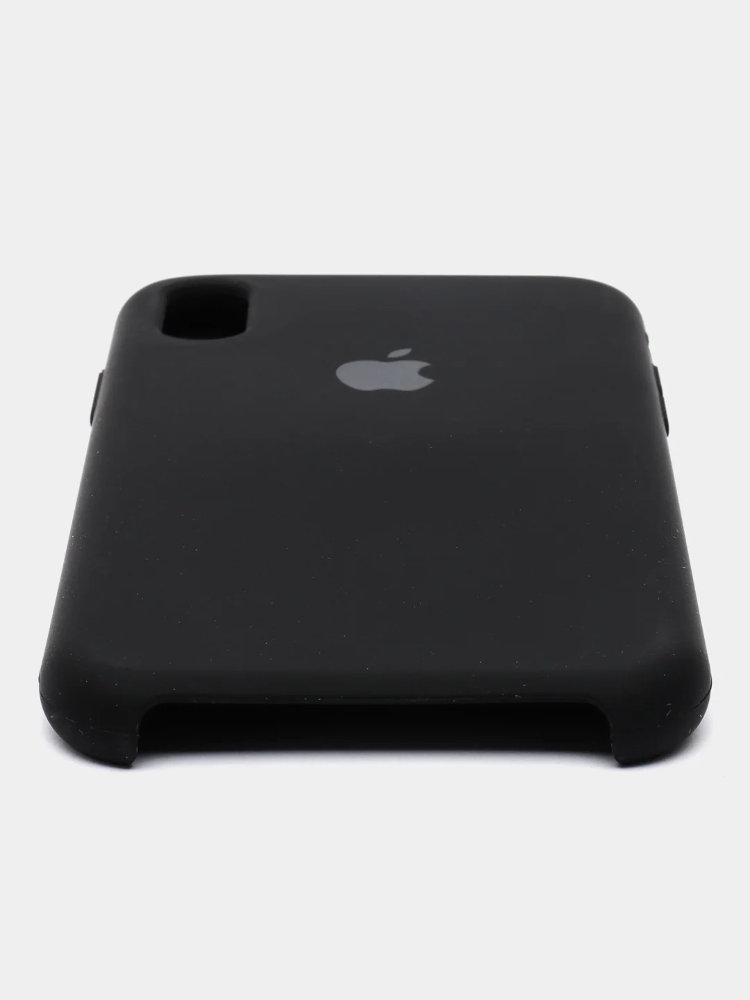 Черный чехол силиконовый Silicone Case iPhone XR, открытый низ