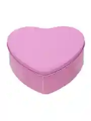 Розовый шкатулка жестяная в форме сердца, 12x11x4,5 см, металл