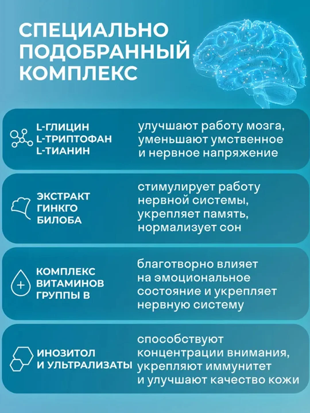 БАД к пище LeafToGo СмартУм, для улучшения памяти и работы мозга, 90 капсул