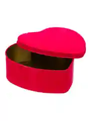 Розовый шкатулка жестяная в форме сердца, 12x11x4,5 см, металл