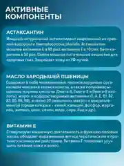 БАД к пище LeafToGo Астаксантин, масло зародышей пшеницы и витамин Е, 30 капсул