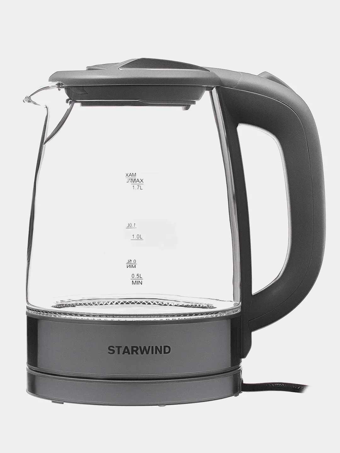 Чайник электрический Starwind SKG2315, корпус из стекла, 1.7 л, 2200 Вт