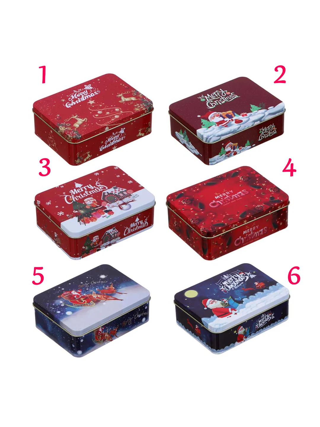 Шкатулка жестяная новогодняя, 12x9x4 см, 6 дизайнов