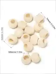 Бусины деревянные, круглые, неокрашенные, с большими отверстиями
