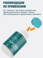 LeafToGo Куркумин, с пиперином и имбирем, 60 капсул