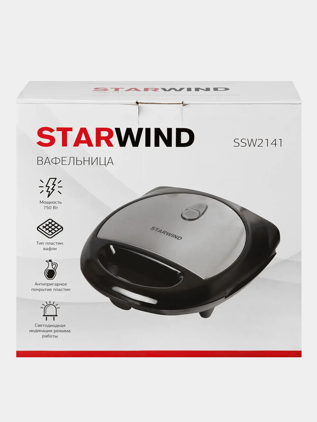 Вафельница Starwind SSW2141, черный, 750 Вт