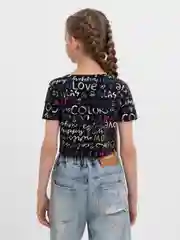 Угольный топ с коротким рукавом, для девочки