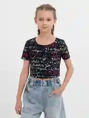 Угольный топ с коротким рукавом, для девочки