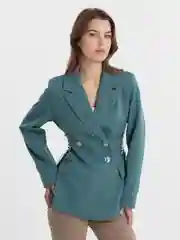 Оливковый пиджак женский с завязками , на шнуровке