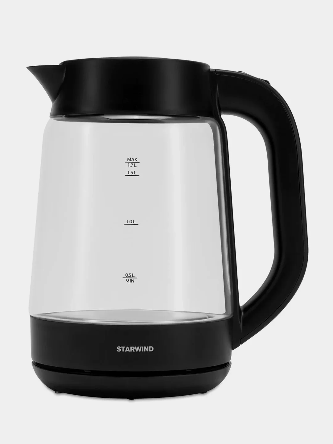 Чайник электрический Starwind SKG4030, корпус из стекла, 1.7 л, 2200 Вт