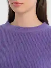 Фиолетовый свитер женский вязаный удлиненный