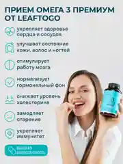 БАД к пище LeafToGo Омега 3 Premium, 120 капсул