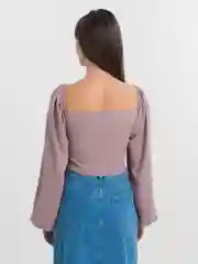 Песочный хаки топ с длинными рукавами / Топ блузка вечерняя / Кроп топ с длинным рукавом