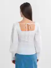 Слоновая кость топ с длинными рукавами / Топ блузка вечерняя / Кроп топ с длинным рукавом