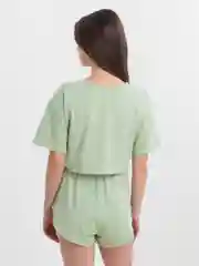 Зеленый женская пижама с шортами