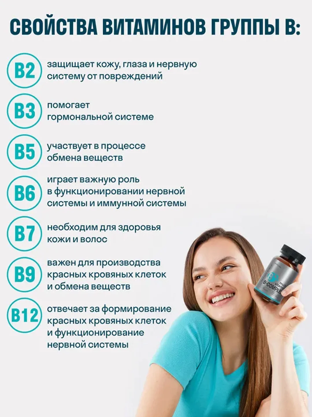 Витамины группы В LeafToGo, в комплексе, 60 таблеток
