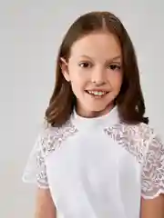 Блузка детская для девочек ACOOLA Fatima, белый, хлопок