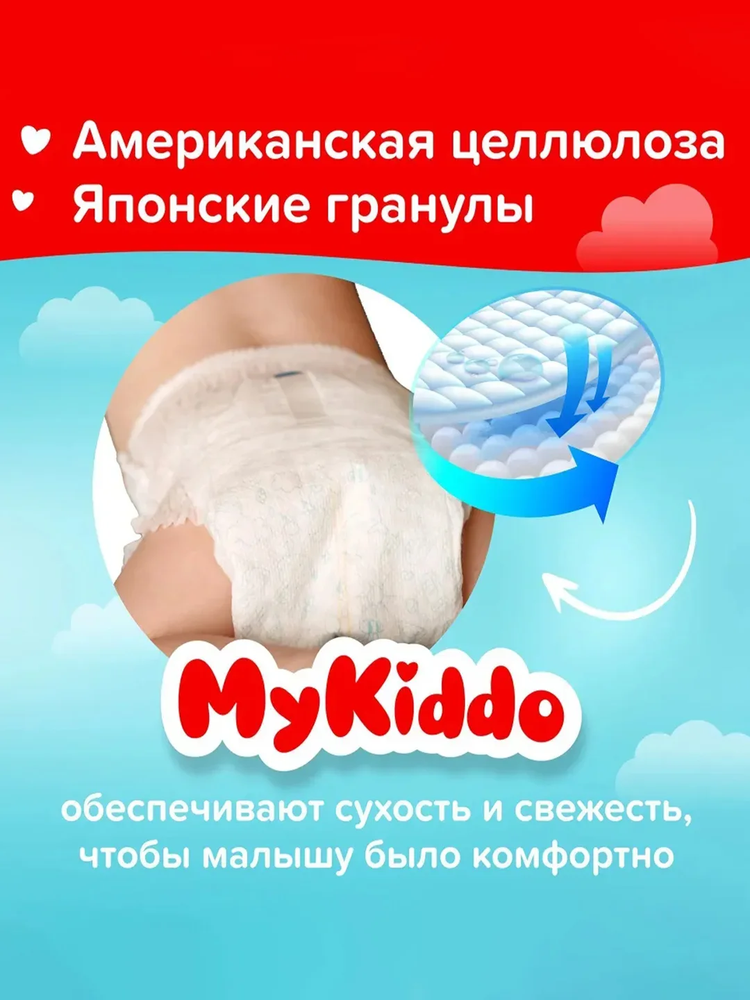 Подгузники-трусики для детей MyKiddo Classic M, 6-10 кг, 38 штук