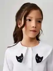 Блузка детская для девочек Acoola Prodlenka, белый, хлопок