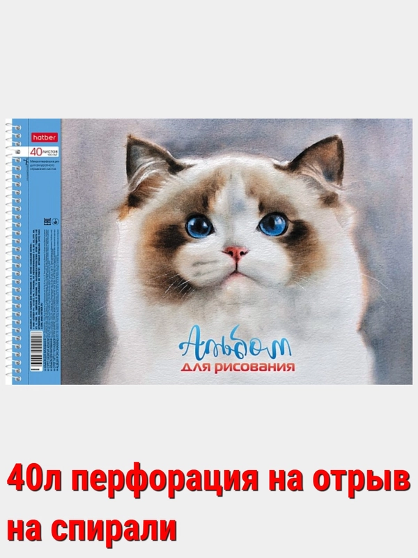 Альбом для рисования 40л А4 на скобе 50 видов/Хатбер