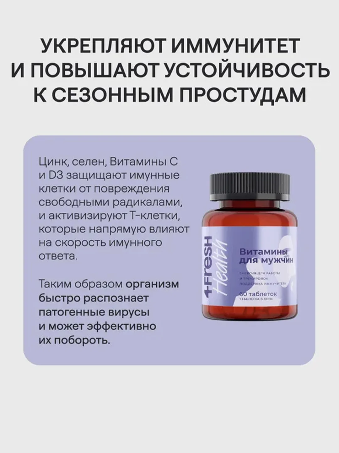 Комплекс витаминов для мужчин 4fresh, 60 штук