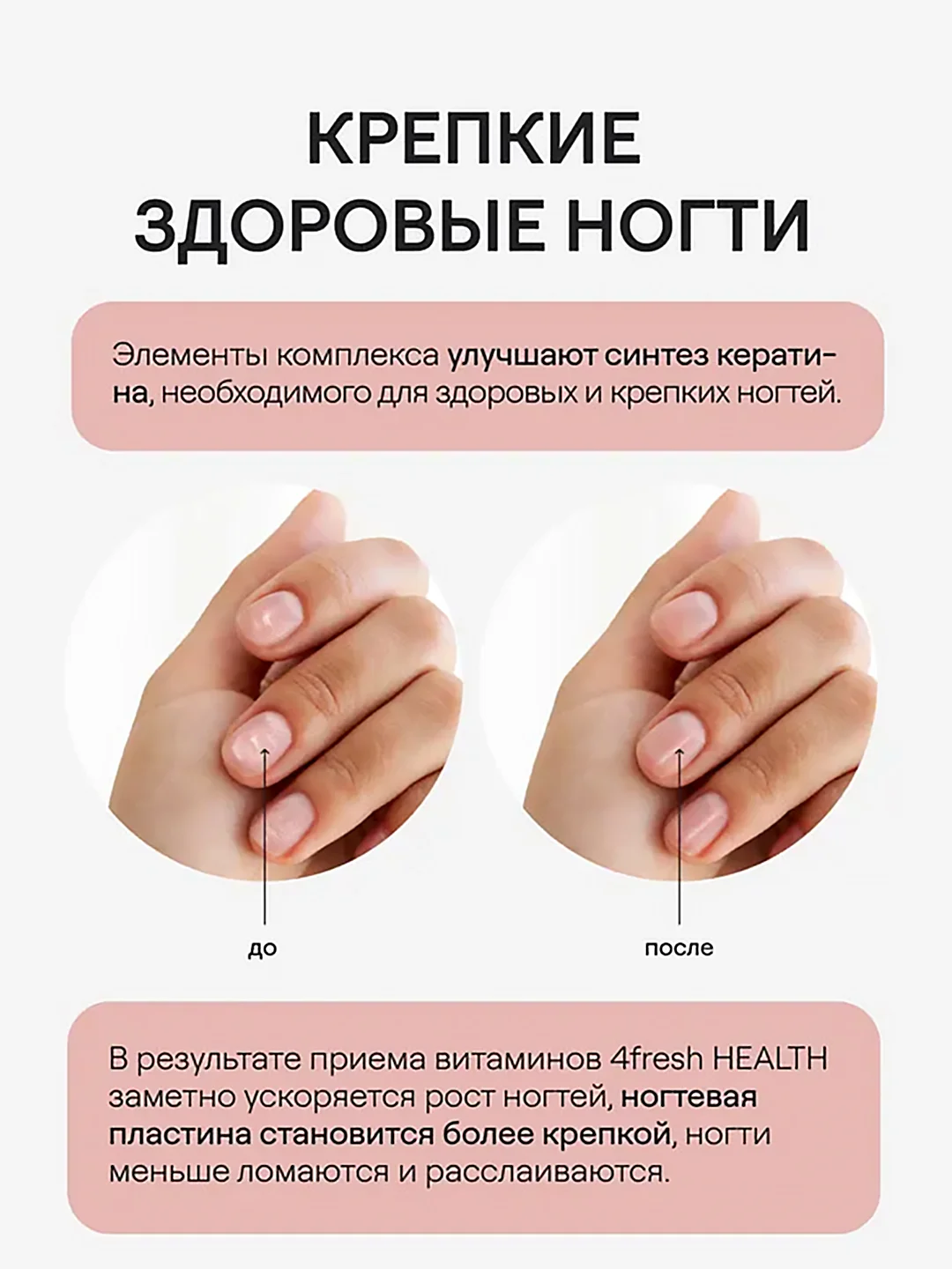 Комплекс витаминов 4fresh для роста и здоровья волос и ногтей, 60 штук