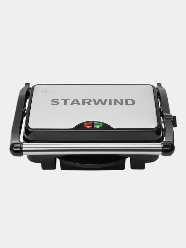 Электрогриль Starwind SSG2040, 1500Вт, серебристый/черный