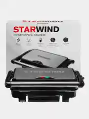 Электрогриль Starwind SSG2040, 1500Вт, серебристый/черный