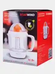Соковыжималка цитрусовая Starwind SJ1241, 30Вт, 1200мл, белый/прозрачный