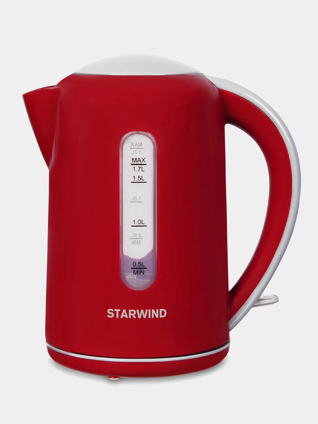 Чайник Starwind SKG1021, 1.7л, 2200Вт, красный/серый