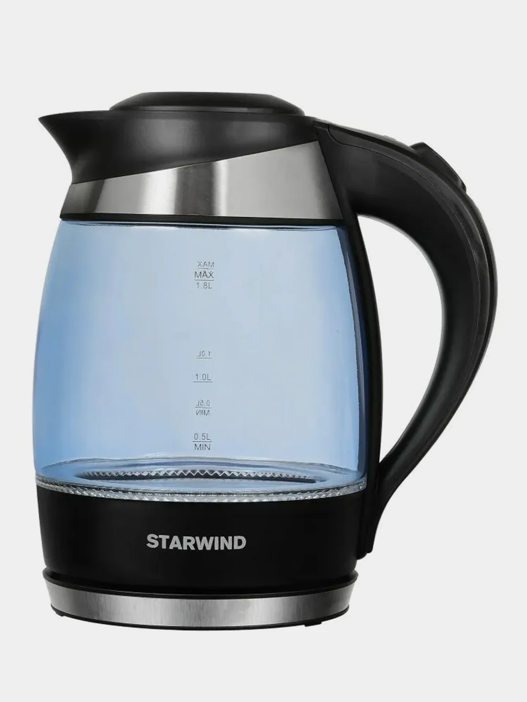 Чайник Starwind SKG2218, 1.8л, 2200Вт, голубой/черный