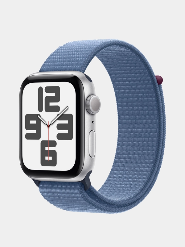 Умные часы Apple Watch SE 2 (2023), 44 мм, Silver Winter Blue Sport Loop, ремешок на липучке
