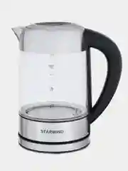 Чайник Starwind SKG5213, 1.7л, 2200Вт, черный/серебристый
