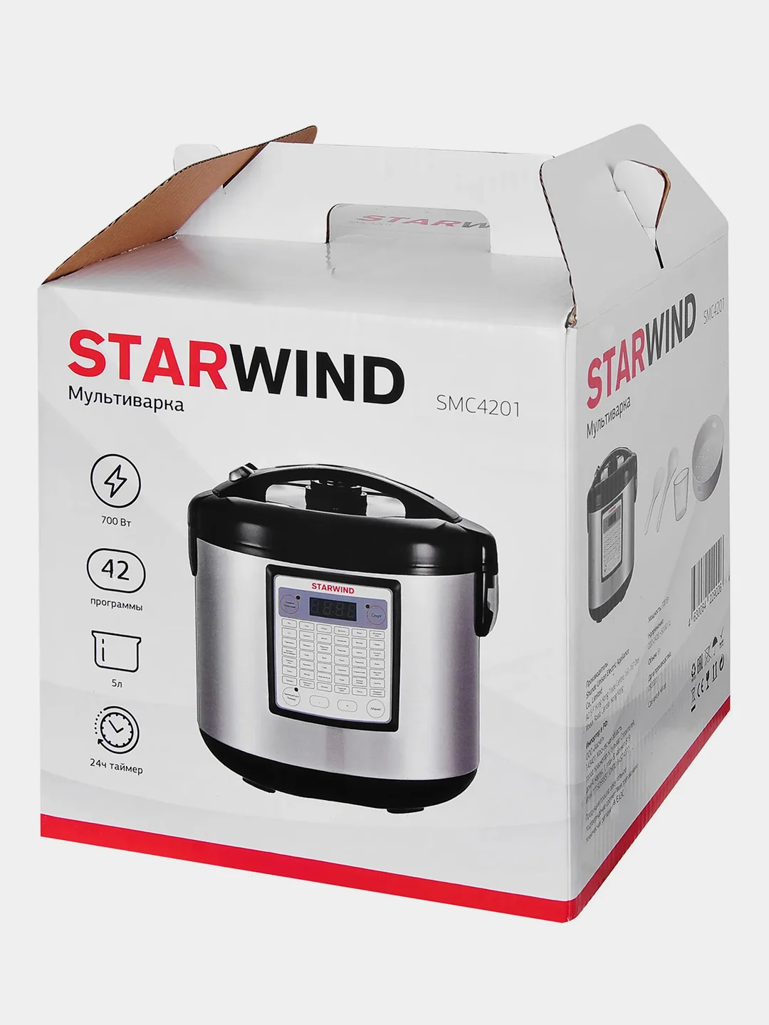 Мультиварка Starwind SMC4201, 5л, 700Вт, серебристый/черный