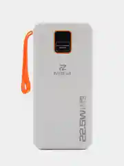 Белый power bank, внешний аккумулятор с быстрой зарядкой