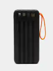Черный power bank, внешний аккумулятор с быстрой зарядкой