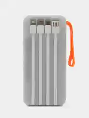 Белый power bank, внешний аккумулятор с быстрой зарядкой