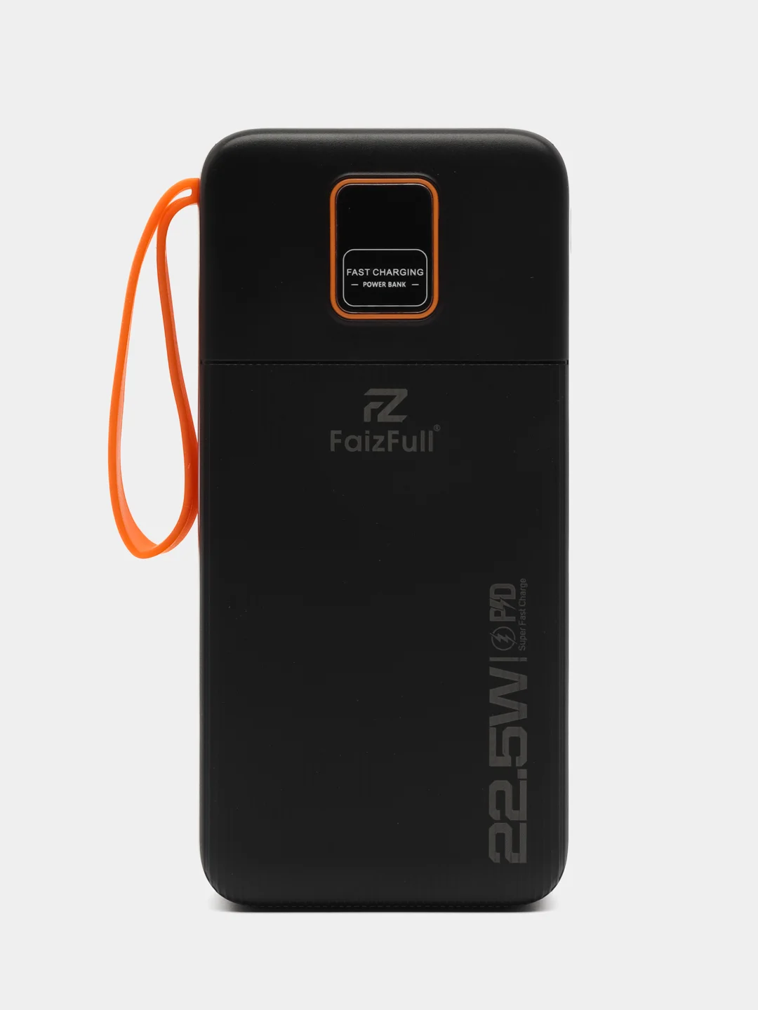 Черный power bank, внешний аккумулятор с быстрой зарядкой
