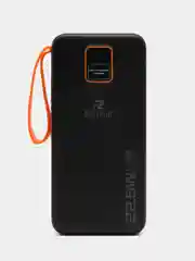 Черный power bank, внешний аккумулятор с быстрой зарядкой