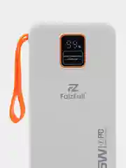 Белый power bank, внешний аккумулятор с быстрой зарядкой