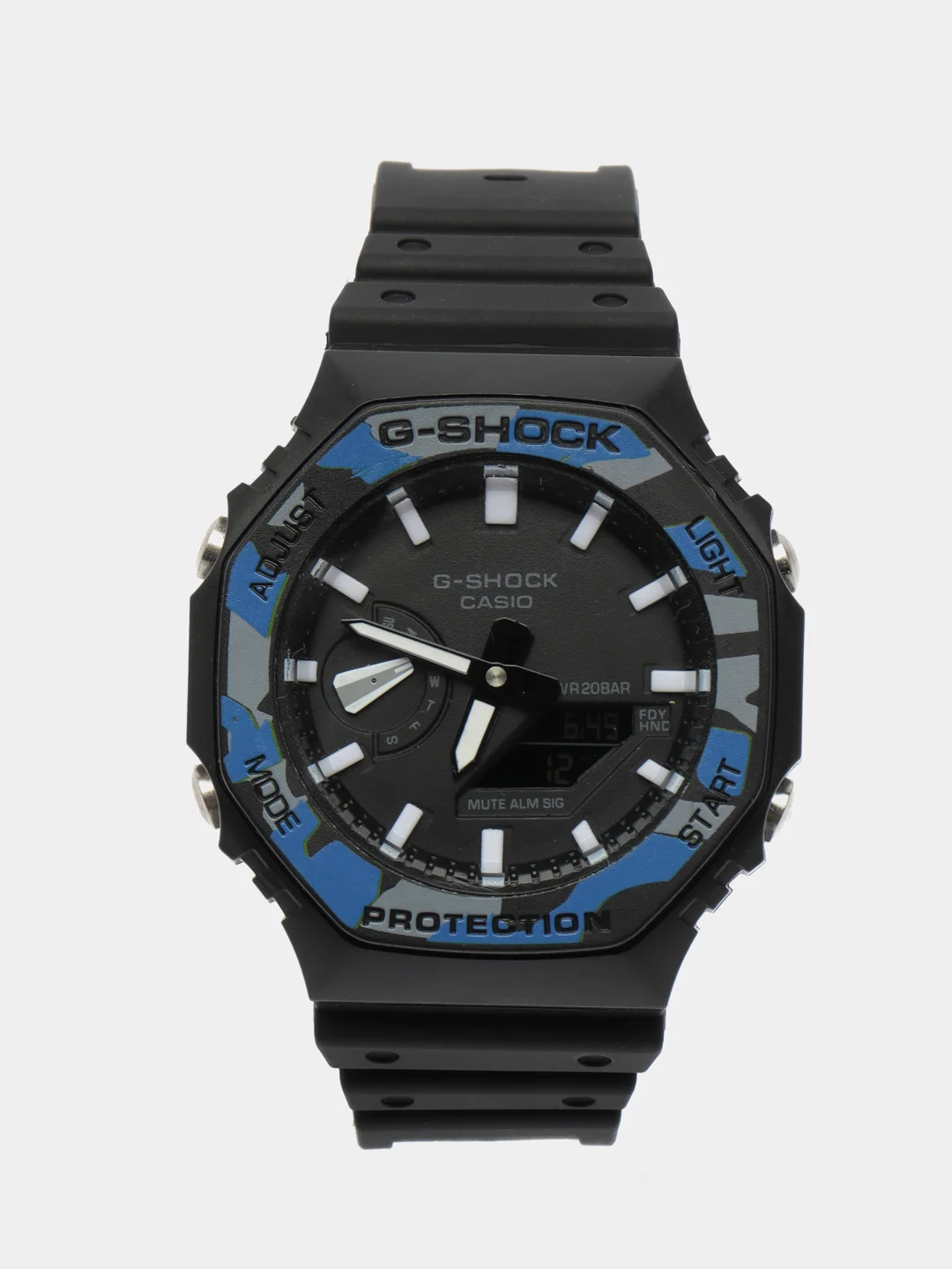 Синий меланж наручные военные часы G-Shock, электронные, мужские