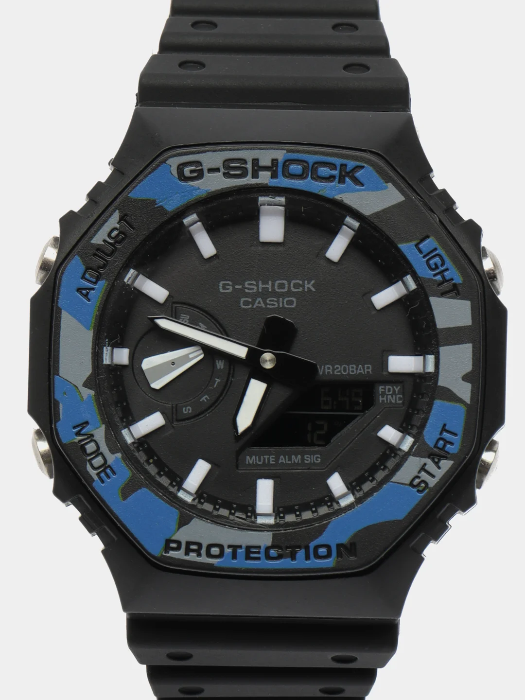 Синий меланж наручные военные часы G-Shock, электронные, мужские