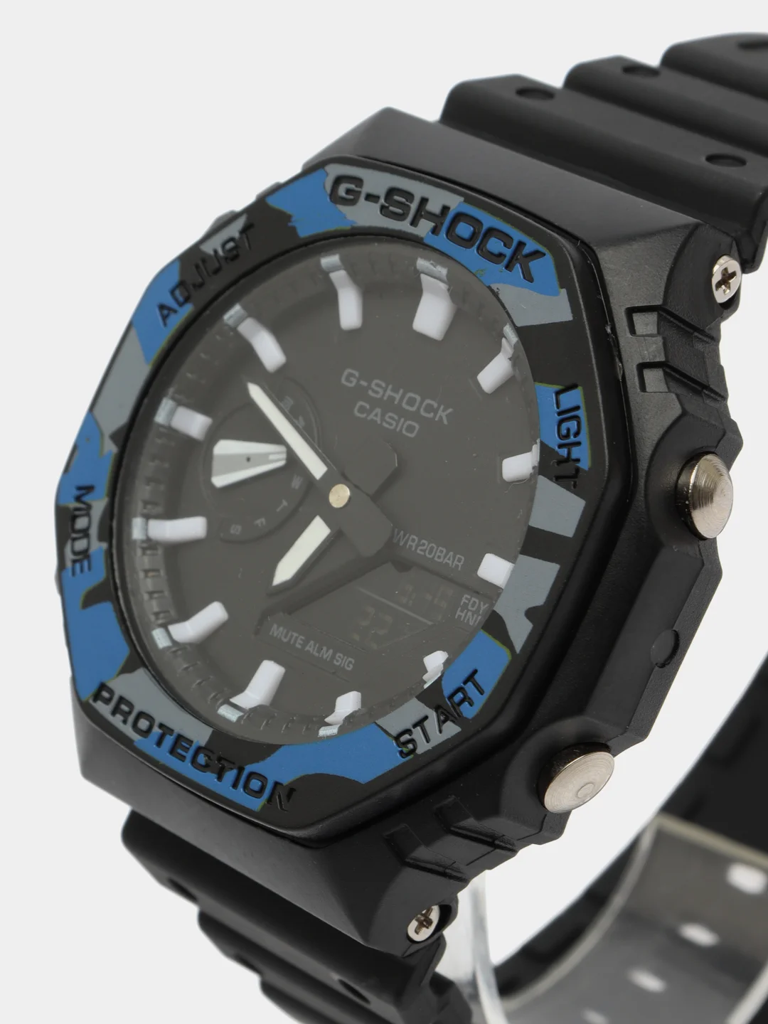 Синий меланж наручные военные часы G-Shock, электронные, мужские