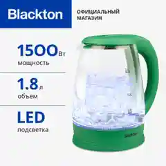 Чайник электрический Blackton Bt KT1800G Зеленый / Стеклянный / 1.8 л 1500 Вт