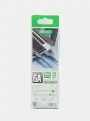 Серый кабель зарядный для быстрой зарядки, плетеный 6А, TypеС/MicroUSB/Lightning, для Андроид