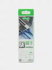 Синий кабель зарядный для быстрой зарядки, плетеный 6А, TypеС/MicroUSB/Lightning, для Андроид