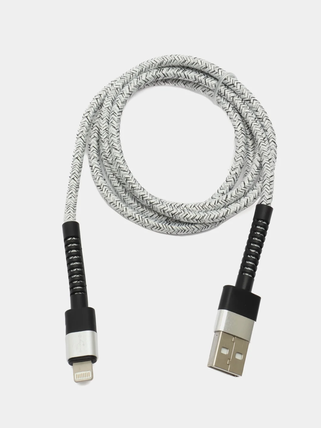Серый кабель зарядный для быстрой зарядки плетеный TypeC/Micro/Lightning для Андроид/Айфон 6А