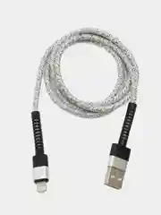 Серый кабель зарядный для быстрой зарядки плетеный TypeC/Micro/Lightning для Андроид/Айфон 6А